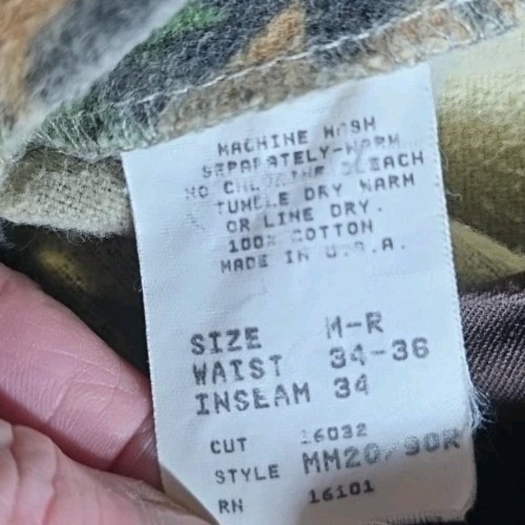 Vintage  Camo Double Knee Cargo Pants Men's 34x36 Hunting USA Made Adjustable - Picture 5 of 13